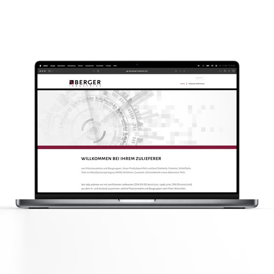 Website › Berger Industries e.K, Troisdorf
